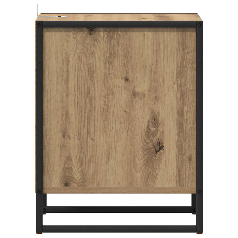 vidaXL Éjjeli asztal fiókkal Művészi tölgy 39,5 x 30 x 50 cm Faanyag