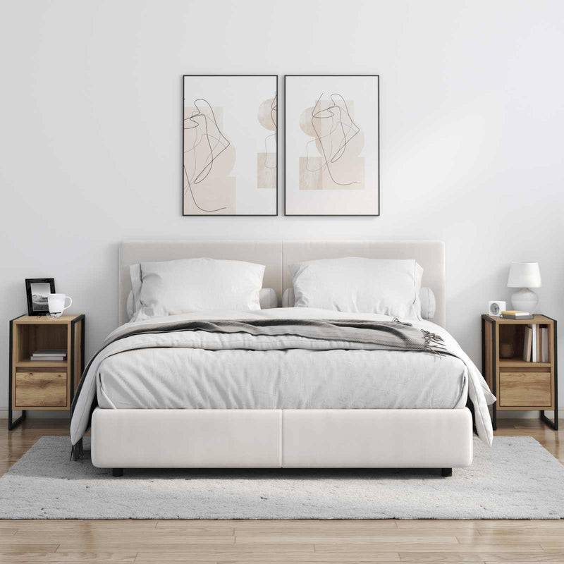 vidaXL Éjjeli asztal 2 pcs Művészi tölgy 39,5 x 30 x 50 cm Faanyag