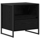 vidaXL Éjjeli asztal fiókkal Fekete tölgy 50 x 39,5 x 50 cm Faanyag