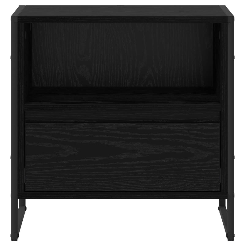 vidaXL Éjjeli asztal fiókkal Fekete tölgy 50 x 39,5 x 50 cm Faanyag