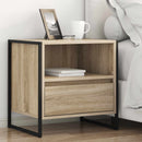 vidaXL Éjjeli asztal fiókkal Sonoma 50 x 39,5 x 50 cm Faanyag
