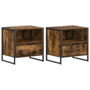 vidaXL Éjjeli asztal 2 pcs Füstös tölgy 50 x 39,5 x 50 cm Faanyag