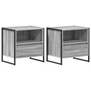 vidaXL Éjjeli asztal 2 pcs Szürke Sonoma 50 x 39,5 x 50 cm Faanyag