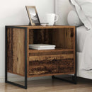 vidaXL Éjjeli asztal fiókkal Öreg fa 50 x 39,5 x 50 cm Faanyag