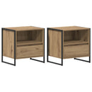 vidaXL Éjjeli asztal 2 pcs Művészi tölgy 50 x 39,5 x 50 cm Faanyag