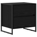 vidaXL Éjjeli asztal fiókkal Fekete tölgy 50 x 39.5 x 50 cm Faanyag