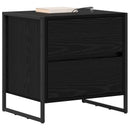 vidaXL Éjjeli asztal fiókkal Fekete tölgy 50 x 39.5 x 50 cm Faanyag