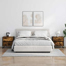 vidaXL Éjjeli asztal fiókkal Füstös tölgy 50 x 39.5 x 50 cm Faanyag