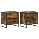 vidaXL Éjjeli asztal 2 pcs Füstös tölgy 50 x 39.5 x 50 cm Faanyag