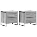 vidaXL Éjjeli asztal 2 pcs Szürke Sonoma 50 x 39.5 x 50 cm Faanyag
