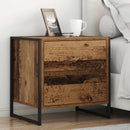 vidaXL Éjjeli asztal fiókkal Öreg fa 50 x 39.5 x 50 cm Faanyag