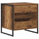 vidaXL Éjjeli asztal fiókkal Öreg fa 50 x 39.5 x 50 cm Faanyag