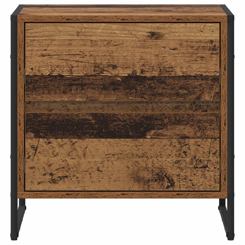 vidaXL Éjjeli asztal fiókkal Öreg fa 50 x 39.5 x 50 cm Faanyag