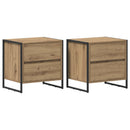 vidaXL Éjjeli asztal 2 pcs Művészi tölgy 50 x 39.5 x 50 cm Faanyag