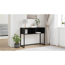 vidaXL Végasztal tárolóval Fekete tölgy 100 x 36 x 75 cm Faanyag