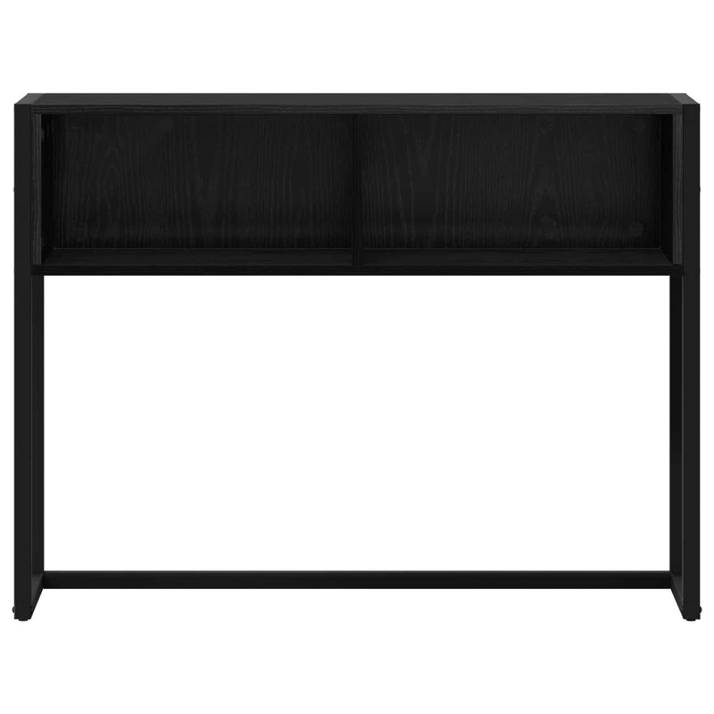 vidaXL Végasztal tárolóval Fekete tölgy 100 x 36 x 75 cm Faanyag