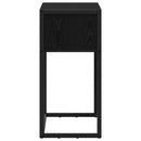 vidaXL Végasztal tárolóval Fekete tölgy 100 x 36 x 75 cm Faanyag