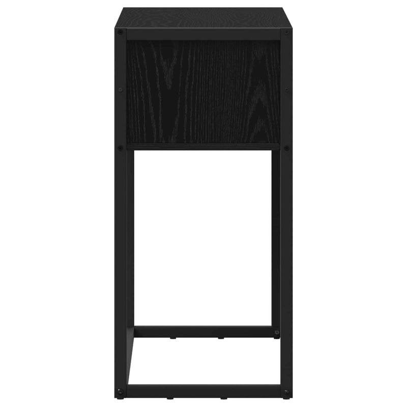 vidaXL Végasztal tárolóval Fekete tölgy 100 x 36 x 75 cm Faanyag