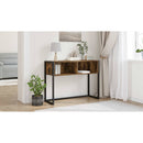 vidaXL Végasztal tárolóval Füstös tölgy 100 x 36 x 75 cm Faanyag