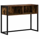 vidaXL Végasztal tárolóval Füstös tölgy 100 x 36 x 75 cm Faanyag
