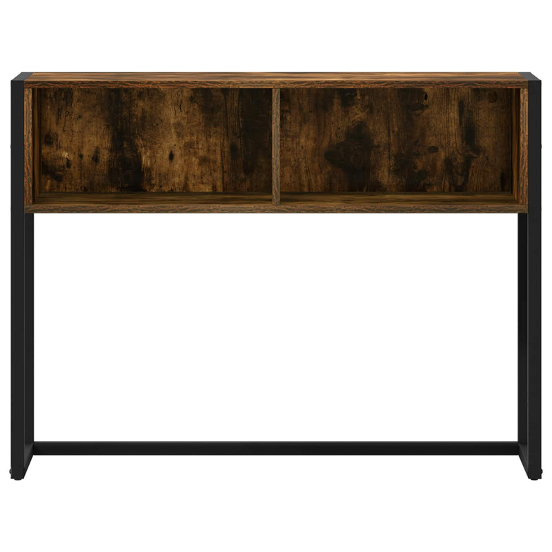 vidaXL Végasztal tárolóval Füstös tölgy 100 x 36 x 75 cm Faanyag