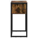 vidaXL Végasztal tárolóval Füstös tölgy 100 x 36 x 75 cm Faanyag