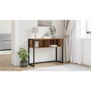 vidaXL Végasztal tárolóval Öreg fa 100 x 36 x 75 cm Faanyag
