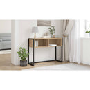 vidaXL Végasztal tárolóval Művészi tölgy 100 x 36 x 75 cm Faanyag