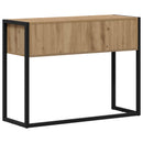 vidaXL Végasztal tárolóval Művészi tölgy 100 x 36 x 75 cm Faanyag