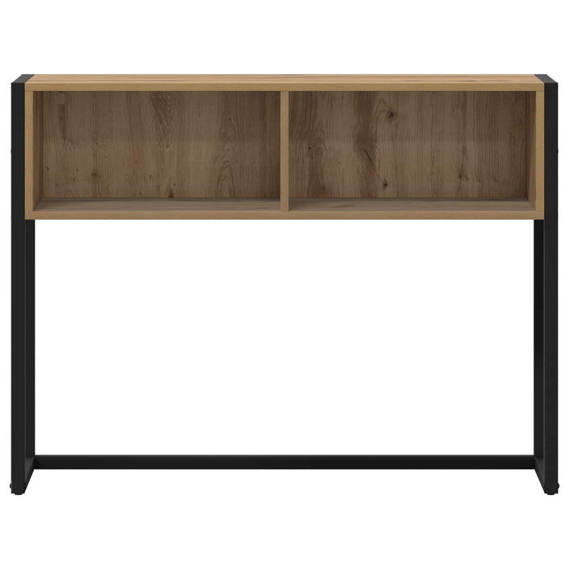 vidaXL Végasztal tárolóval Művészi tölgy 100 x 36 x 75 cm Faanyag