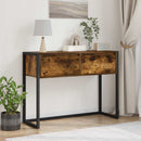 vidaXL Végasztal fiókkal Füstös tölgy 100 x 36 x 75 cm Faanyag