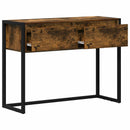 vidaXL Végasztal fiókkal Füstös tölgy 100 x 36 x 75 cm Faanyag
