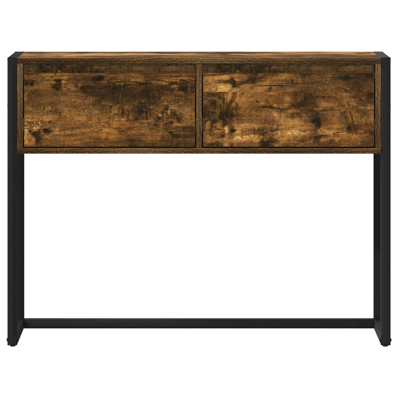 vidaXL Végasztal fiókkal Füstös tölgy 100 x 36 x 75 cm Faanyag