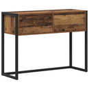 vidaXL Végasztal fiókkal tárolóval Öreg fa 100 x 36 x 75 cm Faanyag