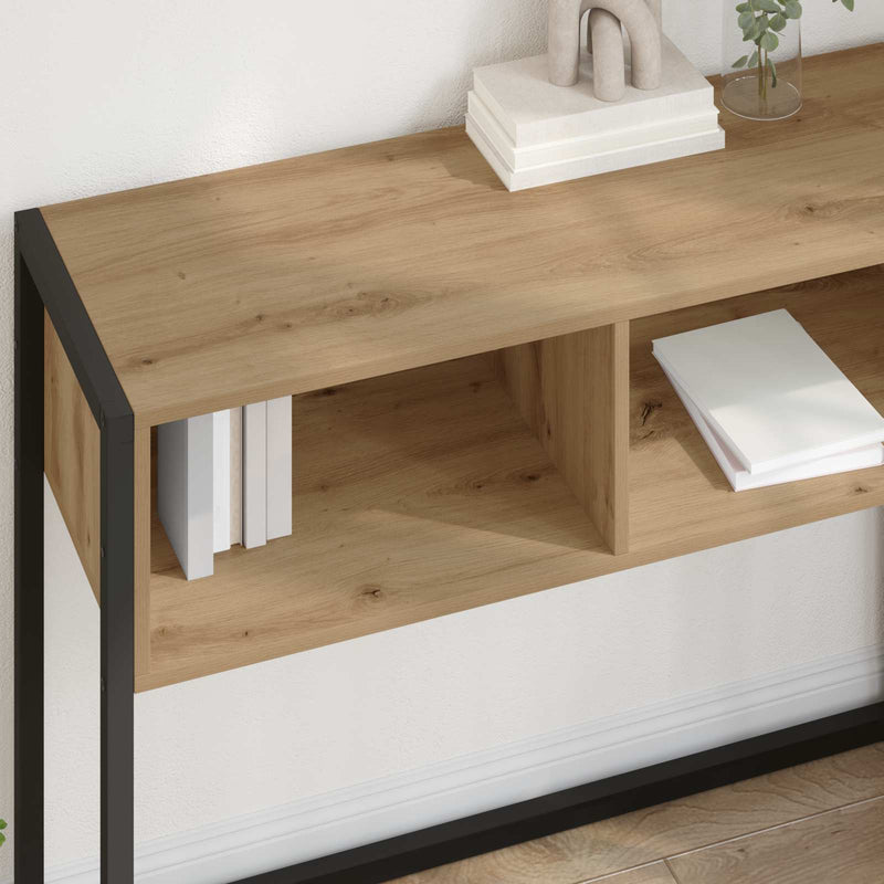 vidaXL Végasztal fiókkal Művészi tölgy 100 x 36 x 75 cm Faanyag