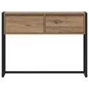 vidaXL Végasztal fiókkal Művészi tölgy 100 x 36 x 75 cm Faanyag