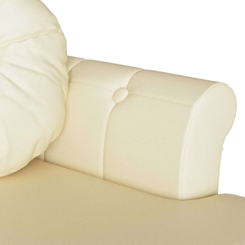 vidaXL Chesterfield Pad párnával Krém 120,5 x 65 x 75 cm Műbőr
