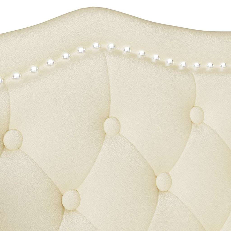 vidaXL Chesterfield Pad párnával Krém 120,5 x 65 x 75 cm Műbőr