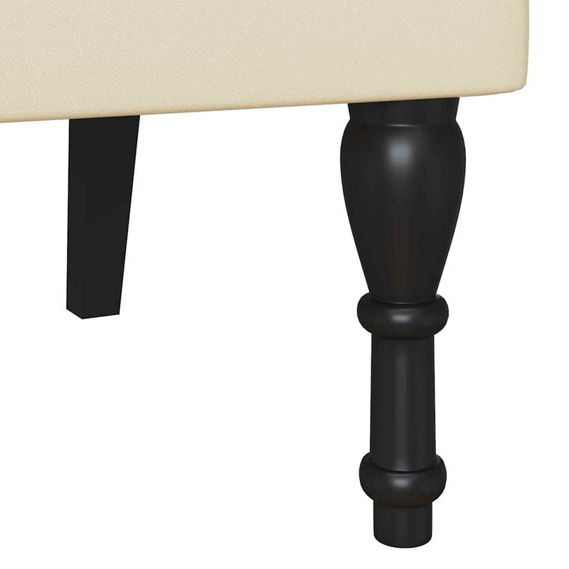 vidaXL Chesterfield Pad párnával Krém 120,5 x 65 x 75 cm Műbőr