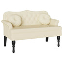 vidaXL Chesterfield Pad párnával Krém 120,5 x 65 x 75 cm Műbőr