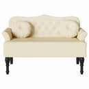 vidaXL Chesterfield Pad párnával Krém 120,5 x 65 x 75 cm Műbőr