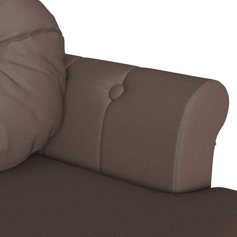 vidaXL Chesterfield Pad párnával Barna 120,5 x 65 x 75 cm Műbőr