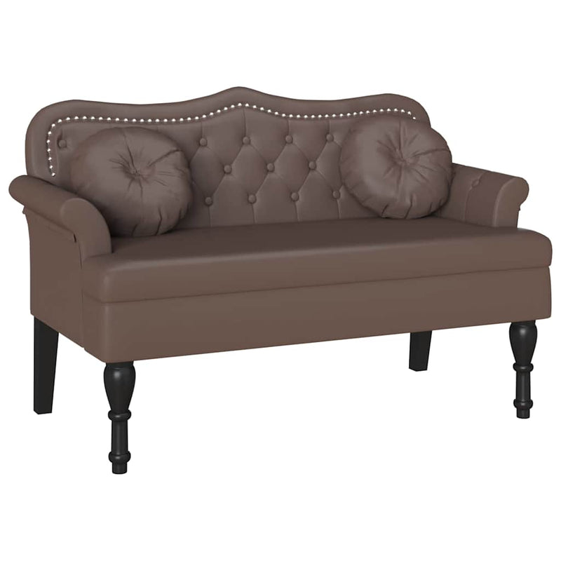 vidaXL Chesterfield Pad párnával Barna 120,5 x 65 x 75 cm Műbőr