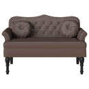 vidaXL Chesterfield Pad párnával Barna 120,5 x 65 x 75 cm Műbőr