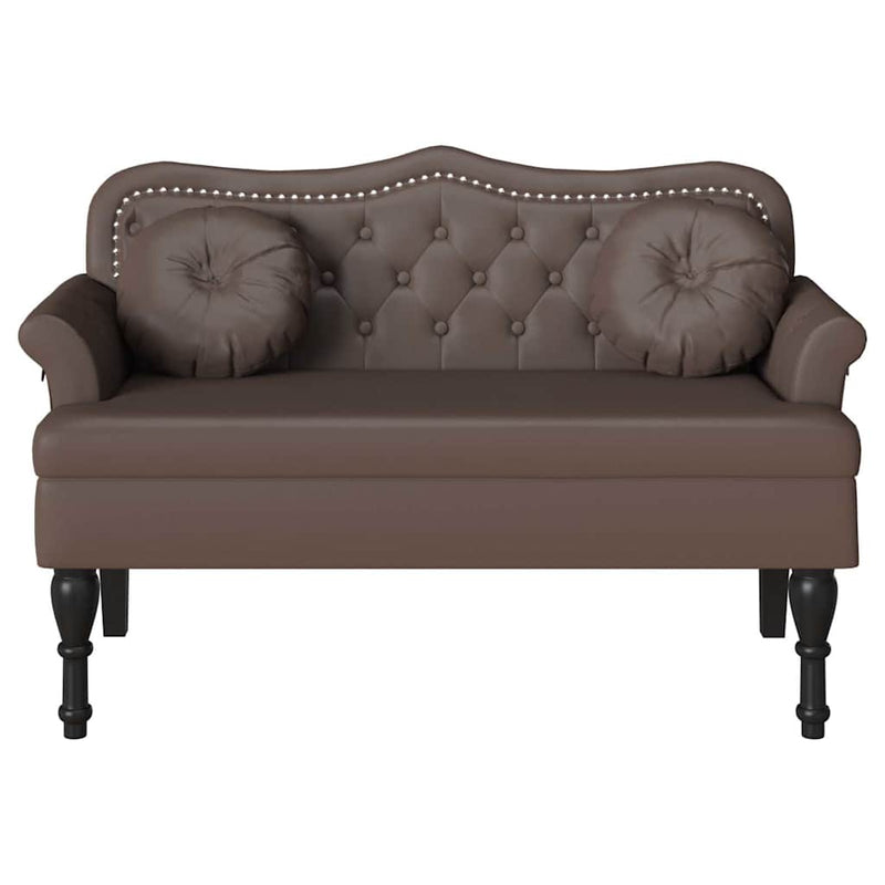 vidaXL Chesterfield Pad párnával Barna 120,5 x 65 x 75 cm Műbőr