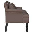 vidaXL Chesterfield Pad párnával Barna 120,5 x 65 x 75 cm Műbőr