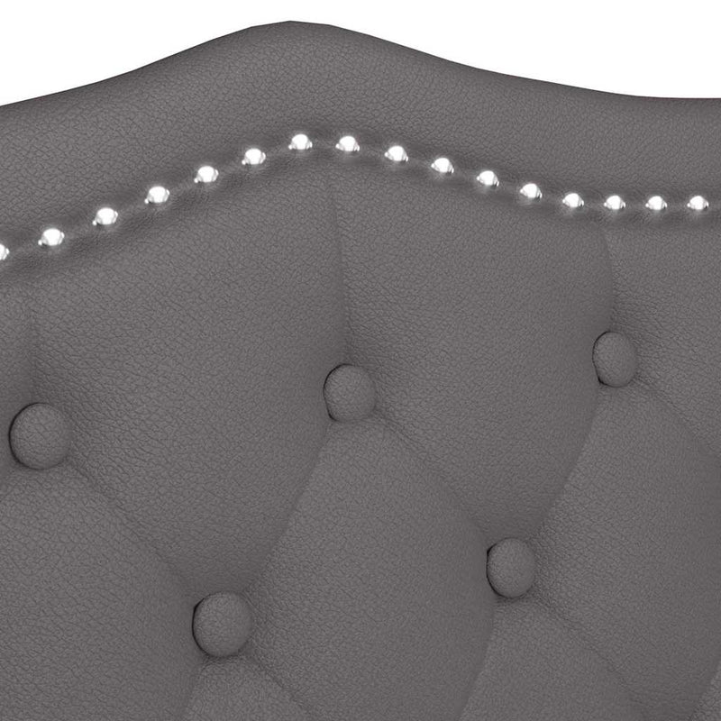 vidaXL Chesterfield Pad párnával Szürke 120,5 x 65 x 75 cm Műbőr