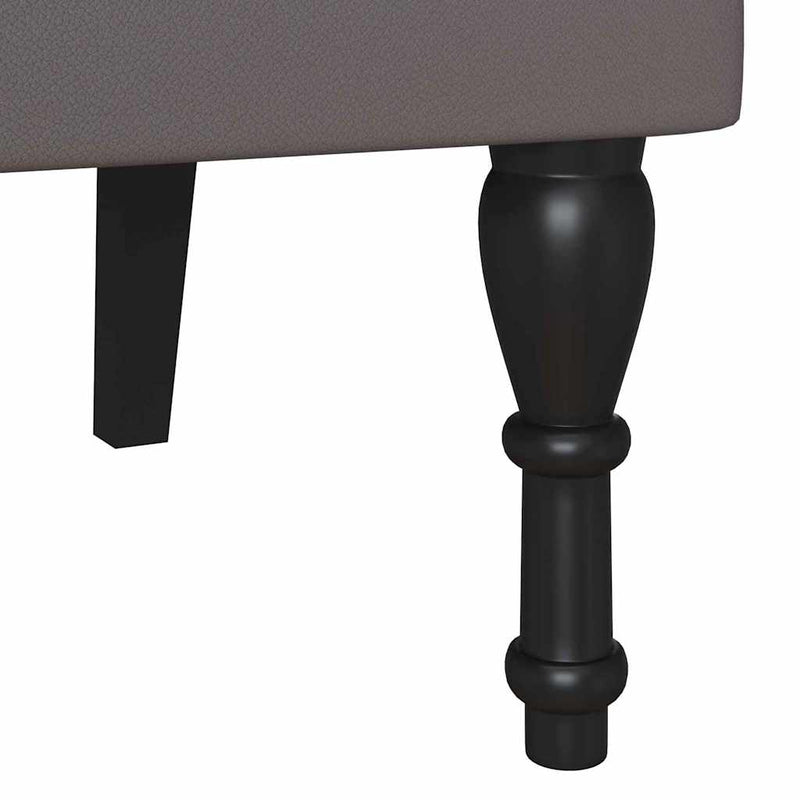 vidaXL Chesterfield Pad párnával Szürke 120,5 x 65 x 75 cm Műbőr