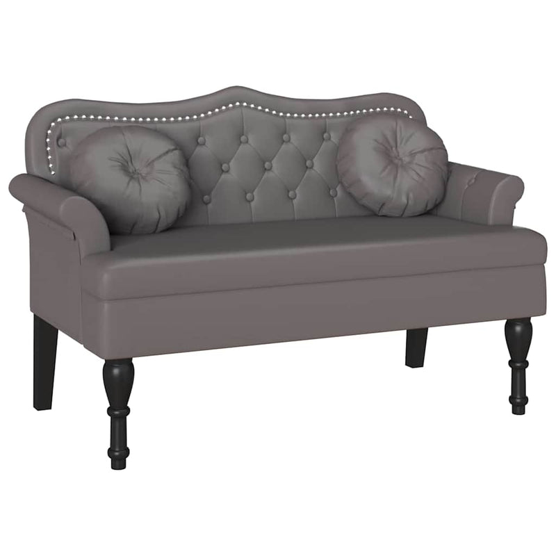 vidaXL Chesterfield Pad párnával Szürke 120,5 x 65 x 75 cm Műbőr