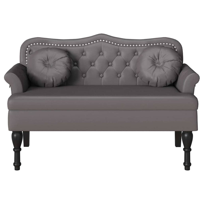vidaXL Chesterfield Pad párnával Szürke 120,5 x 65 x 75 cm Műbőr
